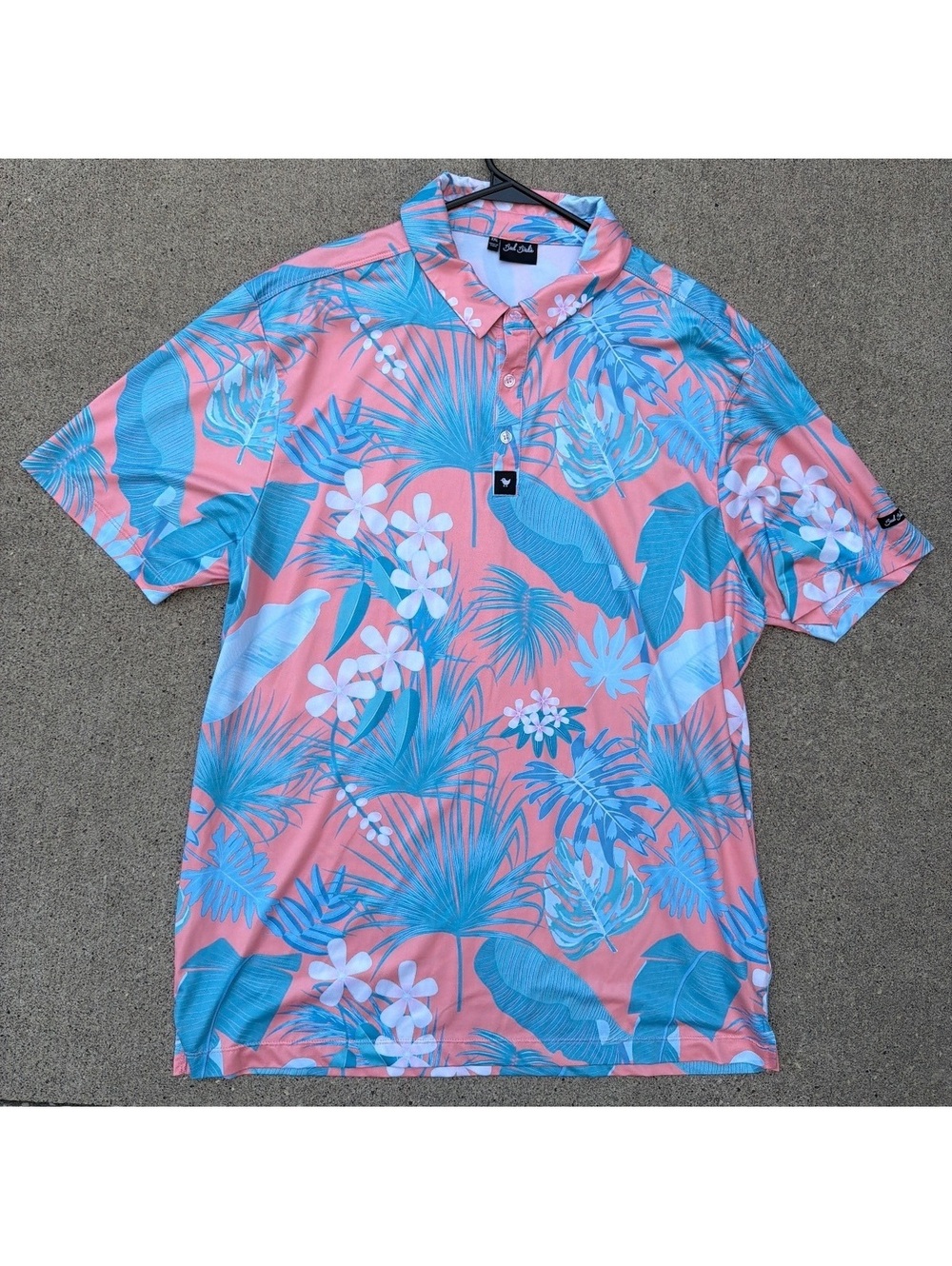XL - Men - Bad Birdie Tropical Print Polo